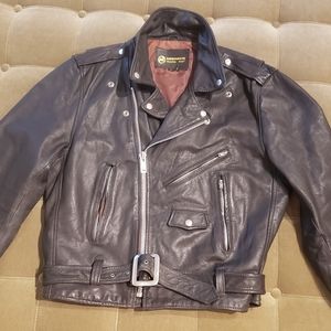 Deerskin leather biker jacket